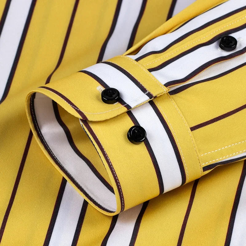 Beckett | Relaxed Navy White Striped Cotton Shirt