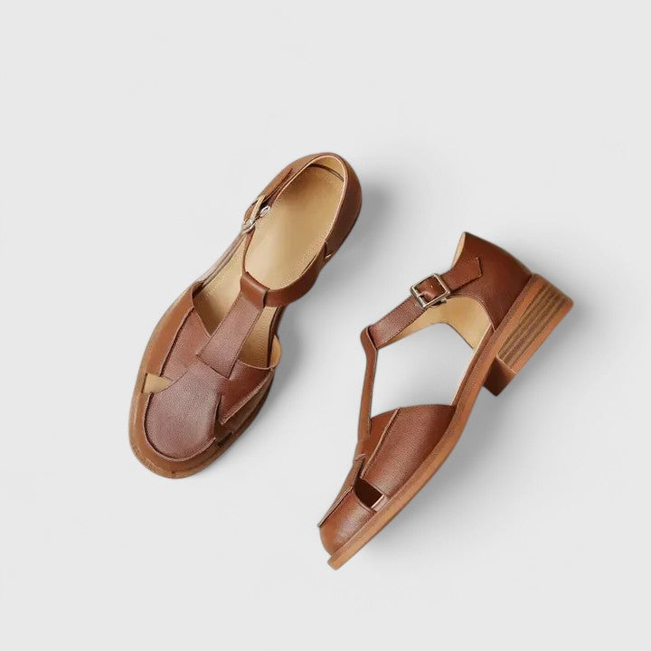 Calista | Beige Elegant Mary Jane Sandals