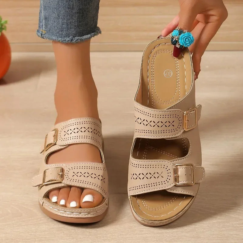 Calista | Black Adjustable Sandals