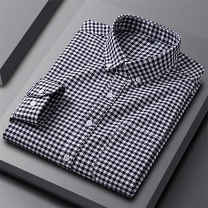 Astrid | Women's Striped Light Grey Oxford Button-Up Shirt