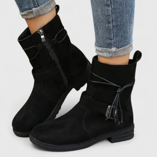 Alethea | Sophisticated Black Suede Boots
