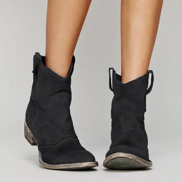 Calista | Suede Tan Cowboy Boots