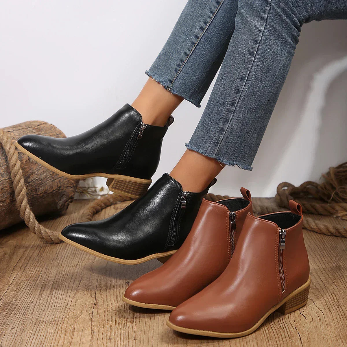 Vyn | Black Orthopedic Comfort Ankle Boots
