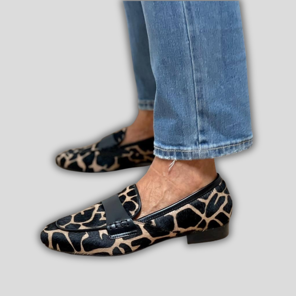 Astrid | Silver Animal Print Orthopedic Support Loafers