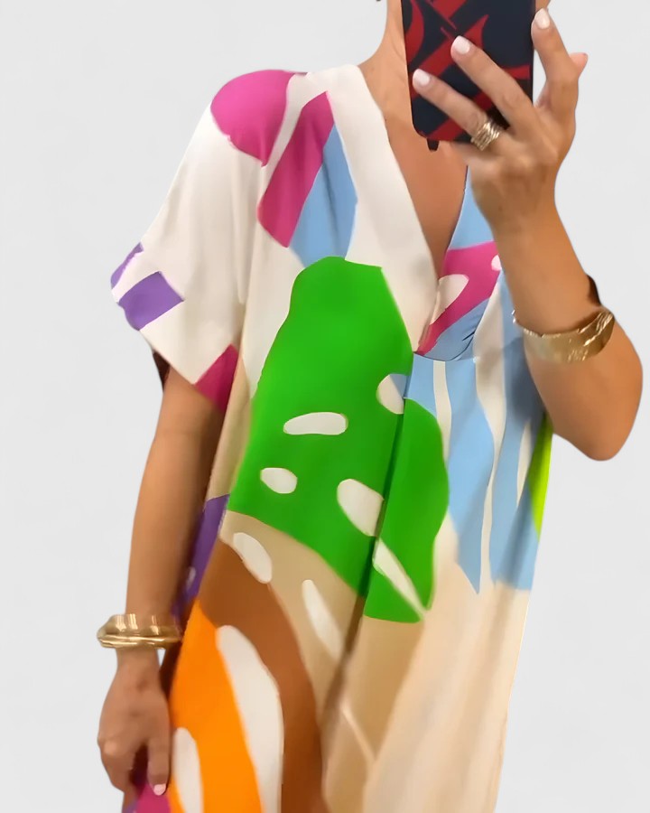 Calantha | Vibrant Abstract Comfortable Dress