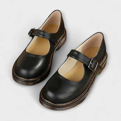 Calantha | Brown Leather Orthopedic Mary Jane Shoes