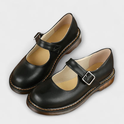 Alethea | Brown Leather Orthopedic Mary Jane Shoes