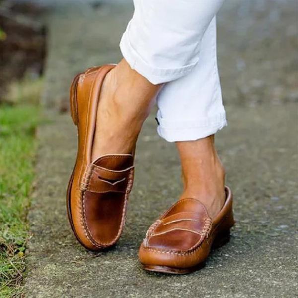 Adeline | Women’s Orthopedic Classic Penny Loafers in Tan Leather