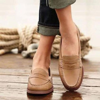Adeline | Women’s Orthopedic Classic Penny Loafers in Tan Leather