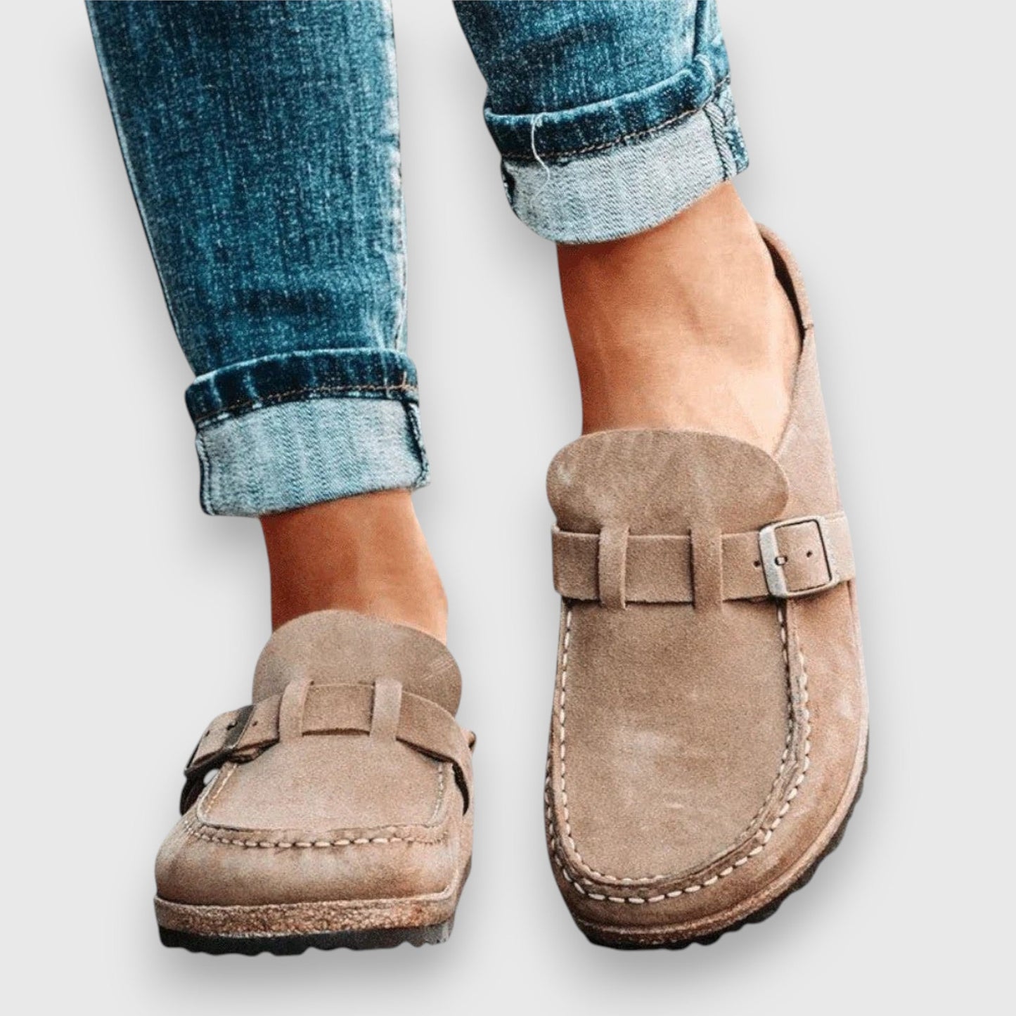 Calanthe | Taupe Suede Comfortable Sandals