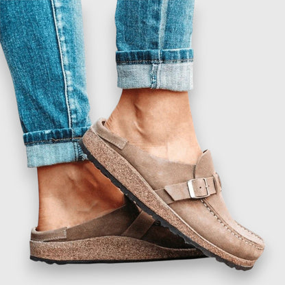 Calanthe | Taupe Suede Comfortable Sandals