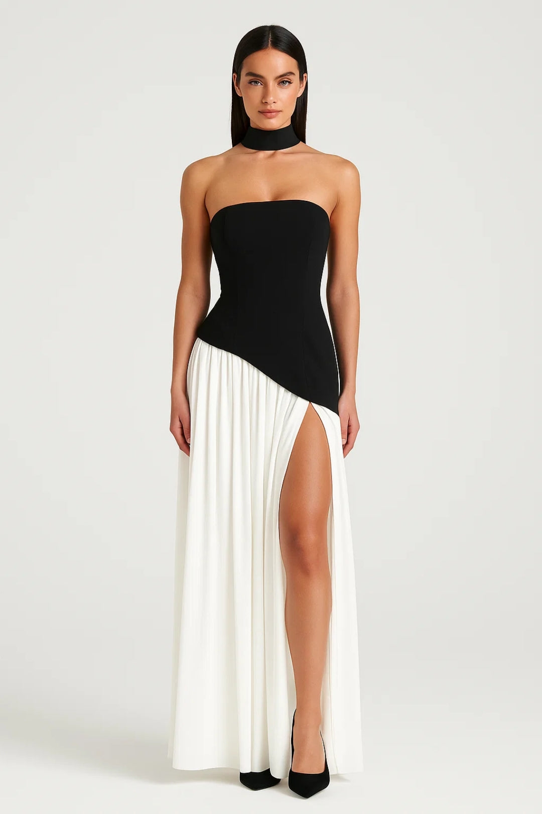Calanthe | Dark Brown Lightweight V-Neck Midi Dress