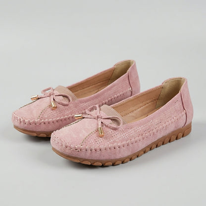 Alethea | Suede Women's Orthopedic Perforated Bow Comfort Loafers