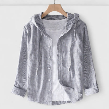 Aurora | Crisp White Elegant Hooded Blouse