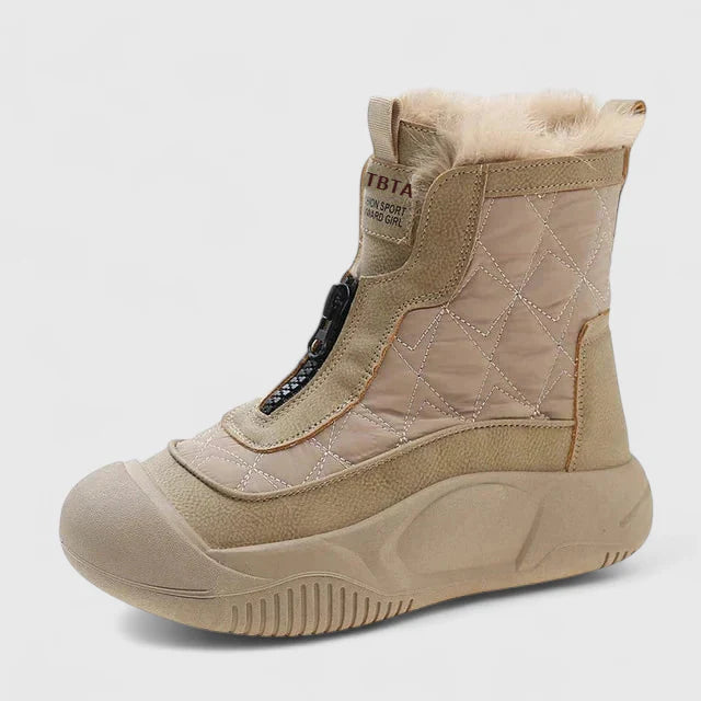 Calista | Beige Quilted Orthopedic Boots