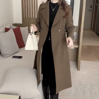 Alethea | Black Double-Breasted Trench Coat