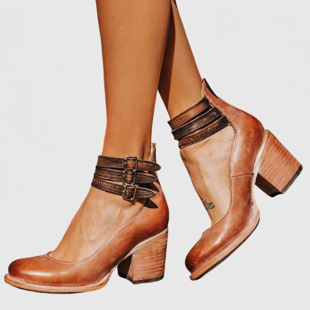 Astrid | Elegant And Comfortable Tan Leather Ankle Sandals