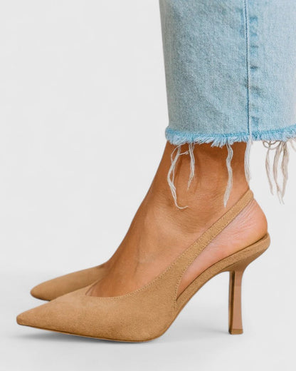Calantha | Suede Slingback Comfortable Heels