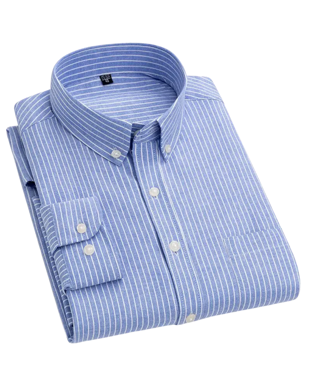 Beckett | Elegant Light Blue Modern Striped Cotton Shirt