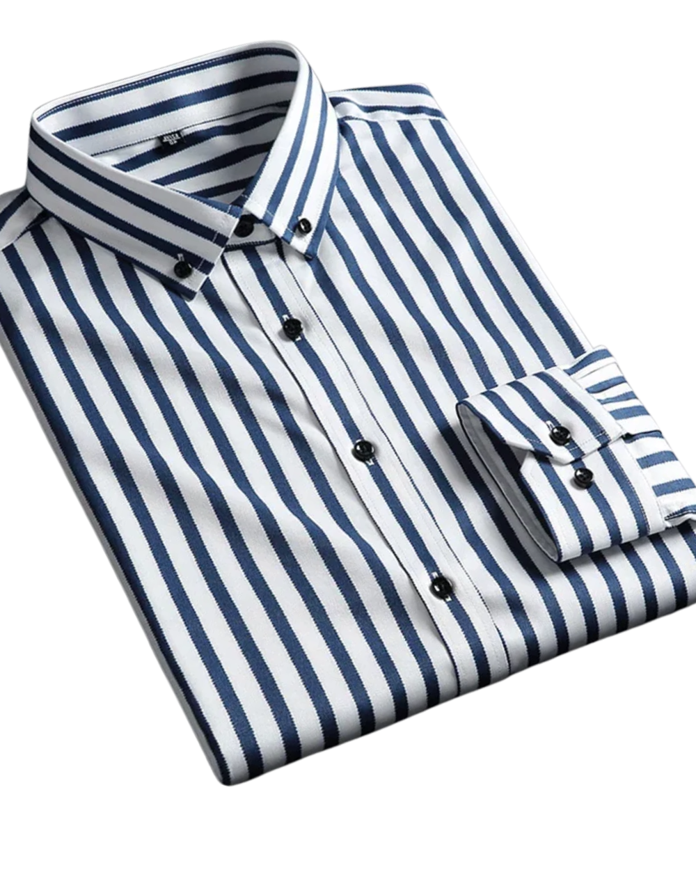 Beckett | Relaxed Navy White Striped Cotton Shirt