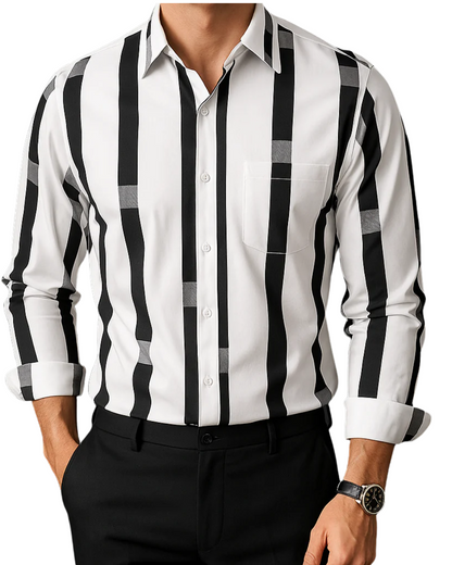 Beckett | Brown & Beige Striped Cotton Shirt