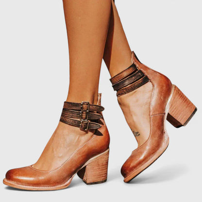 Calista | Silver Buckle Elegant Heels