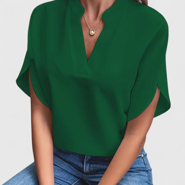 Calista | White Silk Elegant Blouse