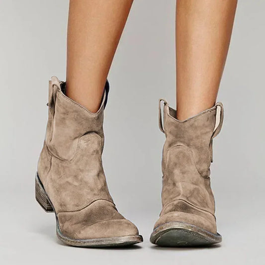 Calista | Suede Tan Cowboy Boots