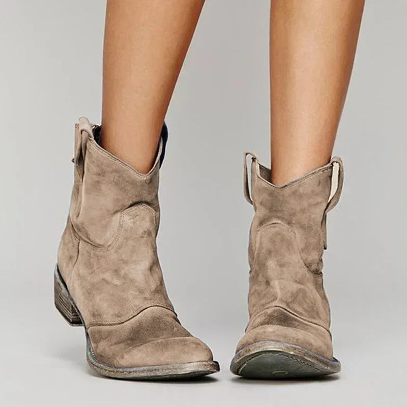 Calista | Suede Tan Cowboy Boots