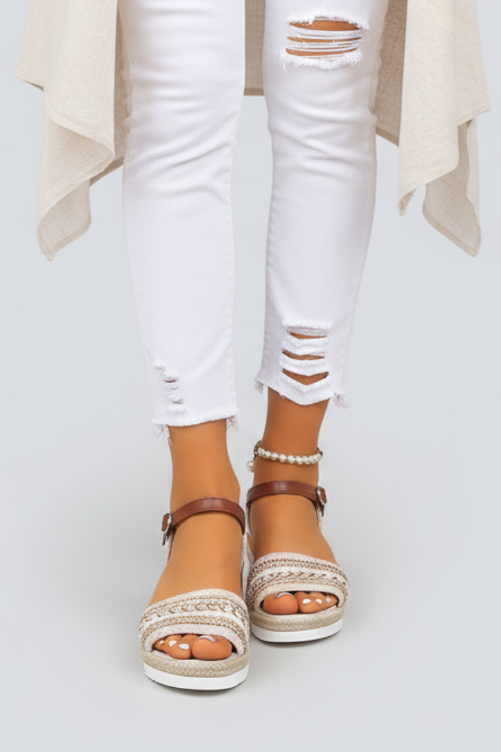Adriana | Women’s Elegant Strappy Evening Sandals in Beige Suede