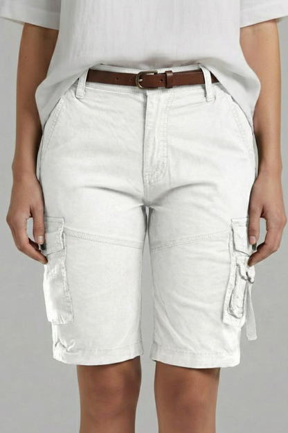 Alethea | Olive Green Women's Utility Pocket Cargo Shorts
