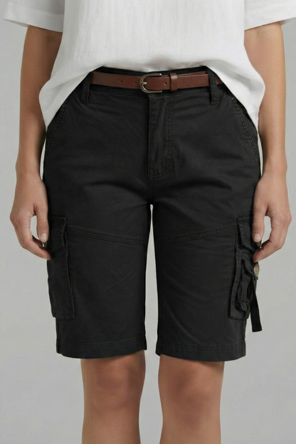 Alethea | Olive Green Women's Utility Pocket Cargo Shorts