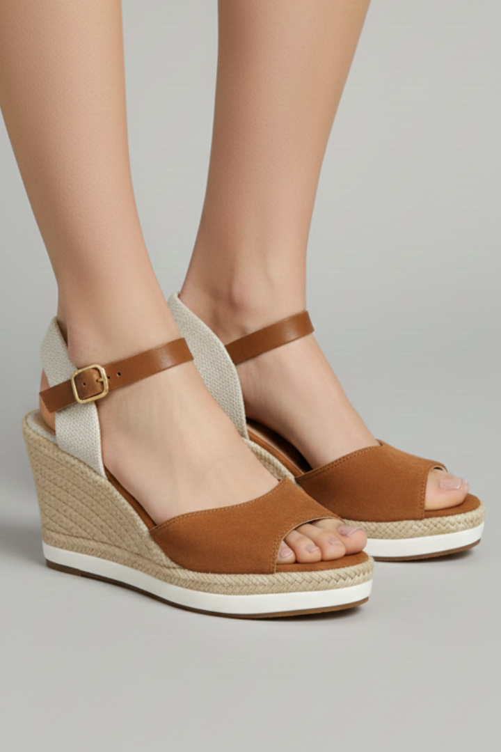 Astrid | Women’s Closed-Toe Espadrille Sandals with Slingback Strap - Tan Suede