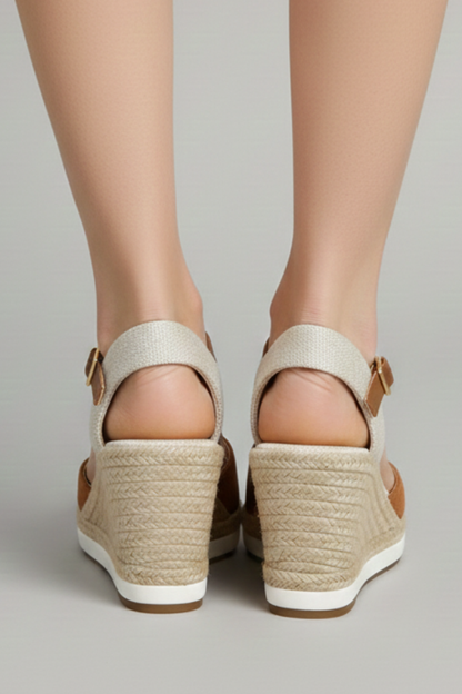 Astrid | Women’s Closed-Toe Espadrille Sandals with Slingback Strap - Tan Suede