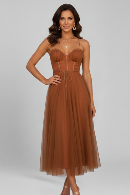 Aurora | Blush Pink Women's Strapless Tulle Skirt Maxi Dress