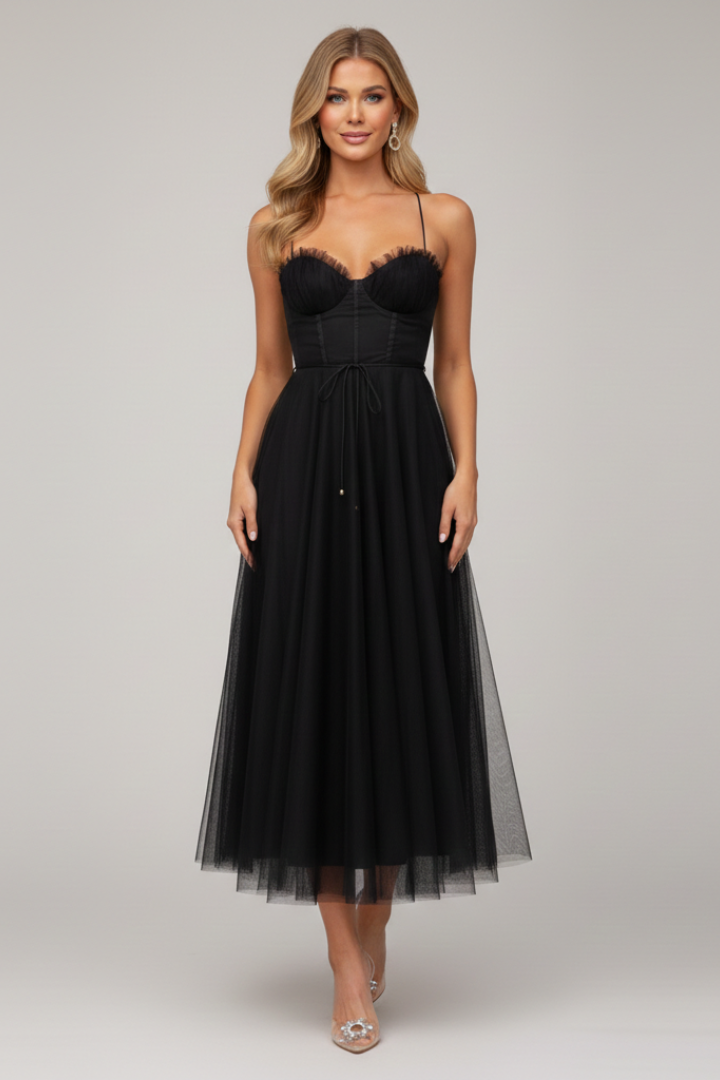 Aurora | Blush Pink Women's Strapless Tulle Skirt Maxi Dress