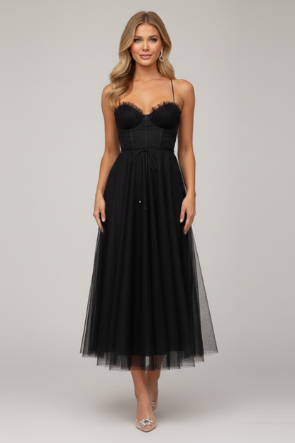 Aurora | Blush Pink Women's Strapless Tulle Skirt Maxi Dress