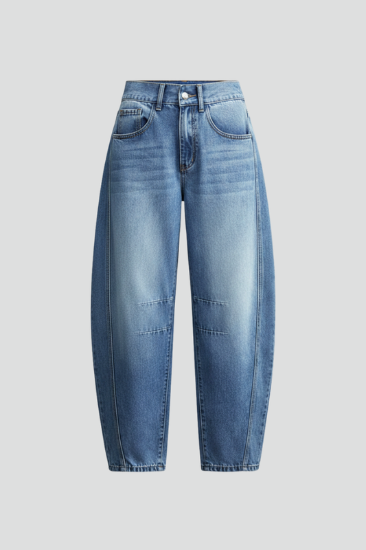 Calista | Women's Casual Low-Waist Straight-Leg Light-Wash Denim Jeans