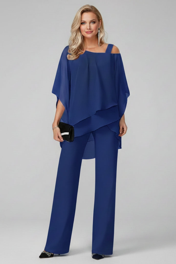 Alethea | Women's Black Off-Shoulder Flowing Wide-Leg Jumpsuit