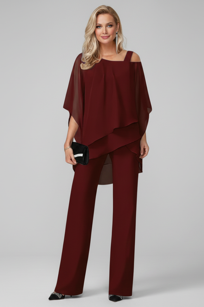 Alethea | Women's Black Off-Shoulder Flowing Wide-Leg Jumpsuit
