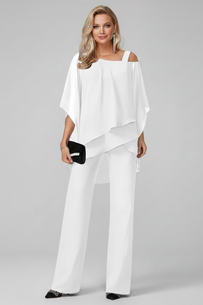 Alethea | Women's Black Off-Shoulder Flowing Wide-Leg Jumpsuit