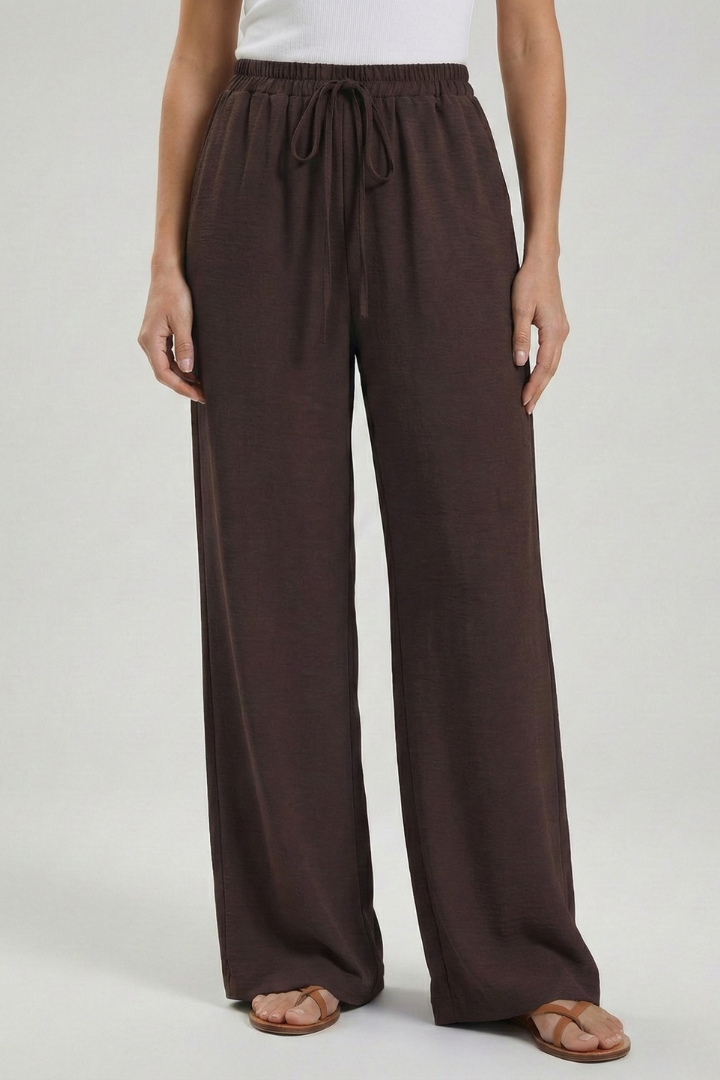 Astrid | Women’s Royal Blue Palazzo Trousers with Drawstring Waist and Side Pockets