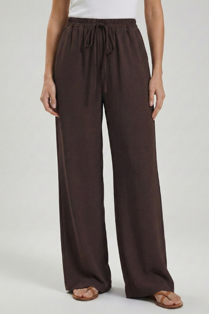 Astrid | Women’s Royal Blue Palazzo Trousers with Drawstring Waist and Side Pockets