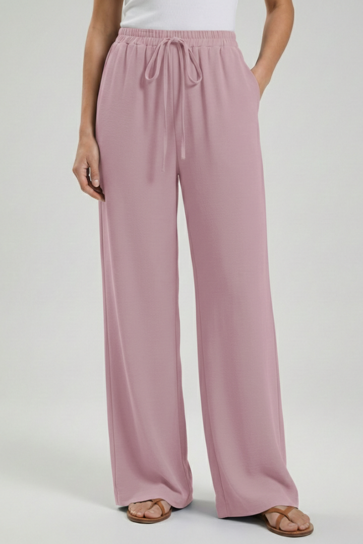 Astrid | Women’s Royal Blue Palazzo Trousers with Drawstring Waist and Side Pockets