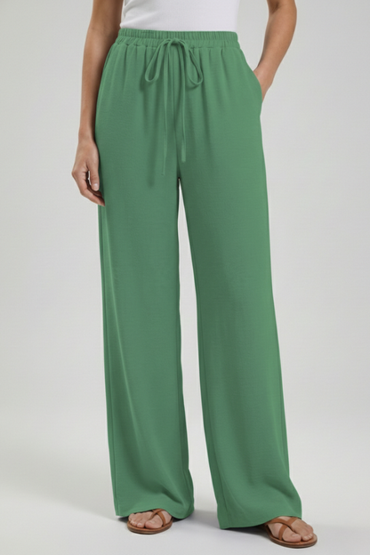 Astrid | Women’s Royal Blue Palazzo Trousers with Drawstring Waist and Side Pockets