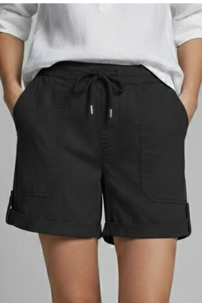 Astrid | Women’s Light Blue Drawstring Casual Pocket Shorts