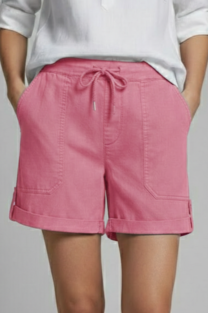 Astrid | Women’s Light Blue Drawstring Casual Pocket Shorts