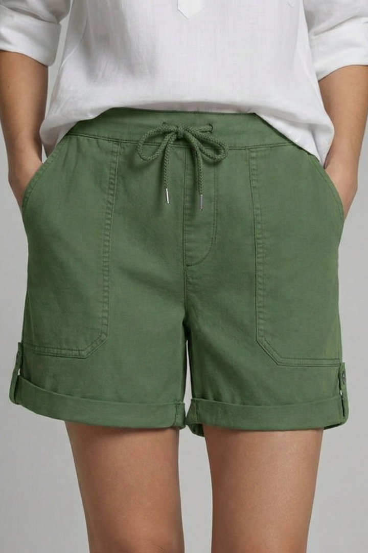 Astrid | Women’s Light Blue Drawstring Casual Pocket Shorts