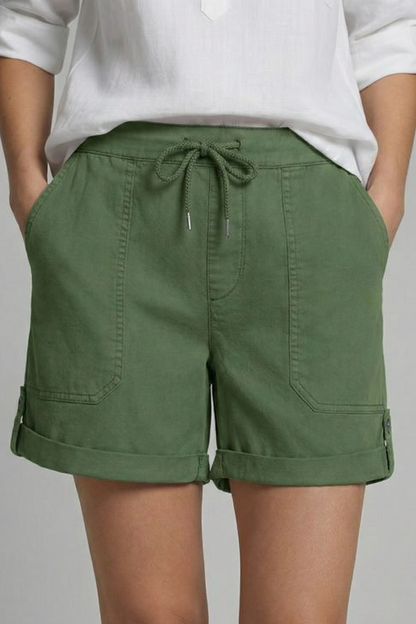 Astrid | Women’s Light Blue Drawstring Casual Pocket Shorts