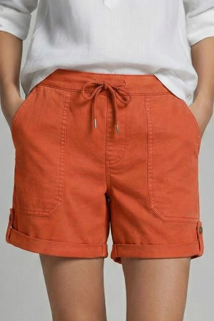 Astrid | Women’s Light Blue Drawstring Casual Pocket Shorts